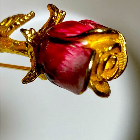 COPY - ☘️Tancer signed rose pin. Beautiful color. Very good condition - Picture 6 of 8